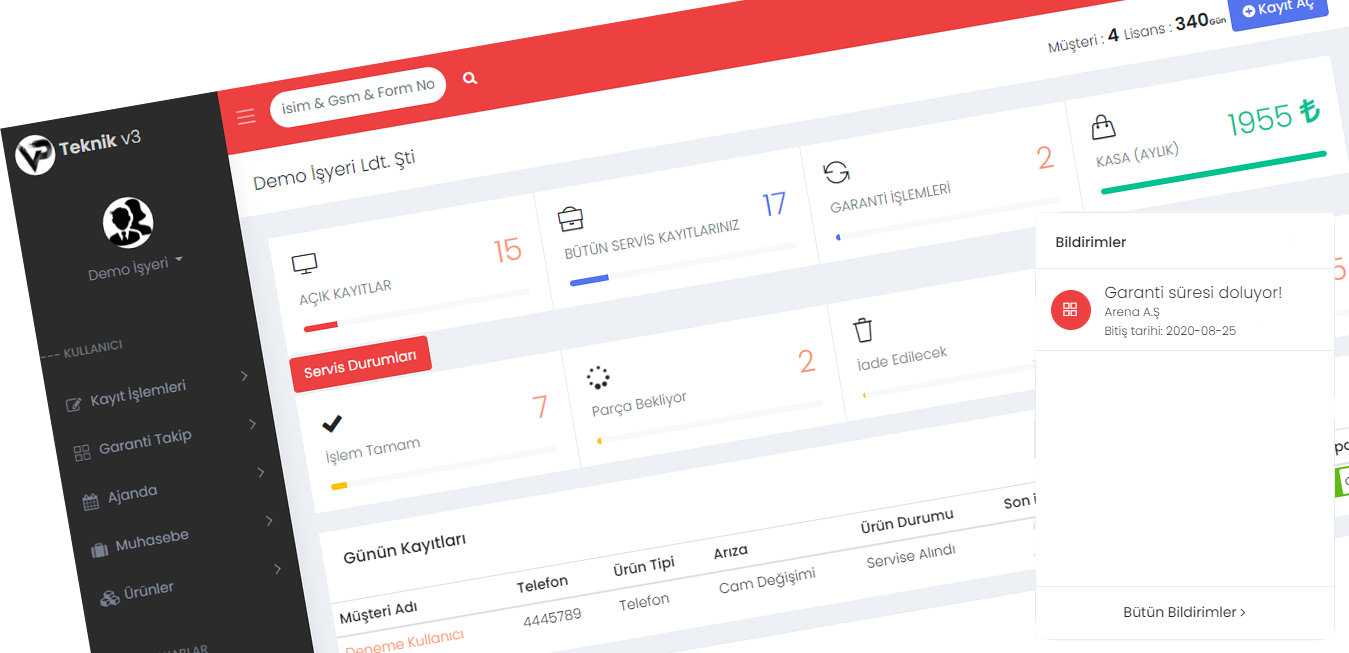 Online Teknik Servis Programı